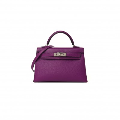 HERMÈS EPSOM MINI KELLY SELLIER 20 ANEMONE (19*12*5.5cm) 